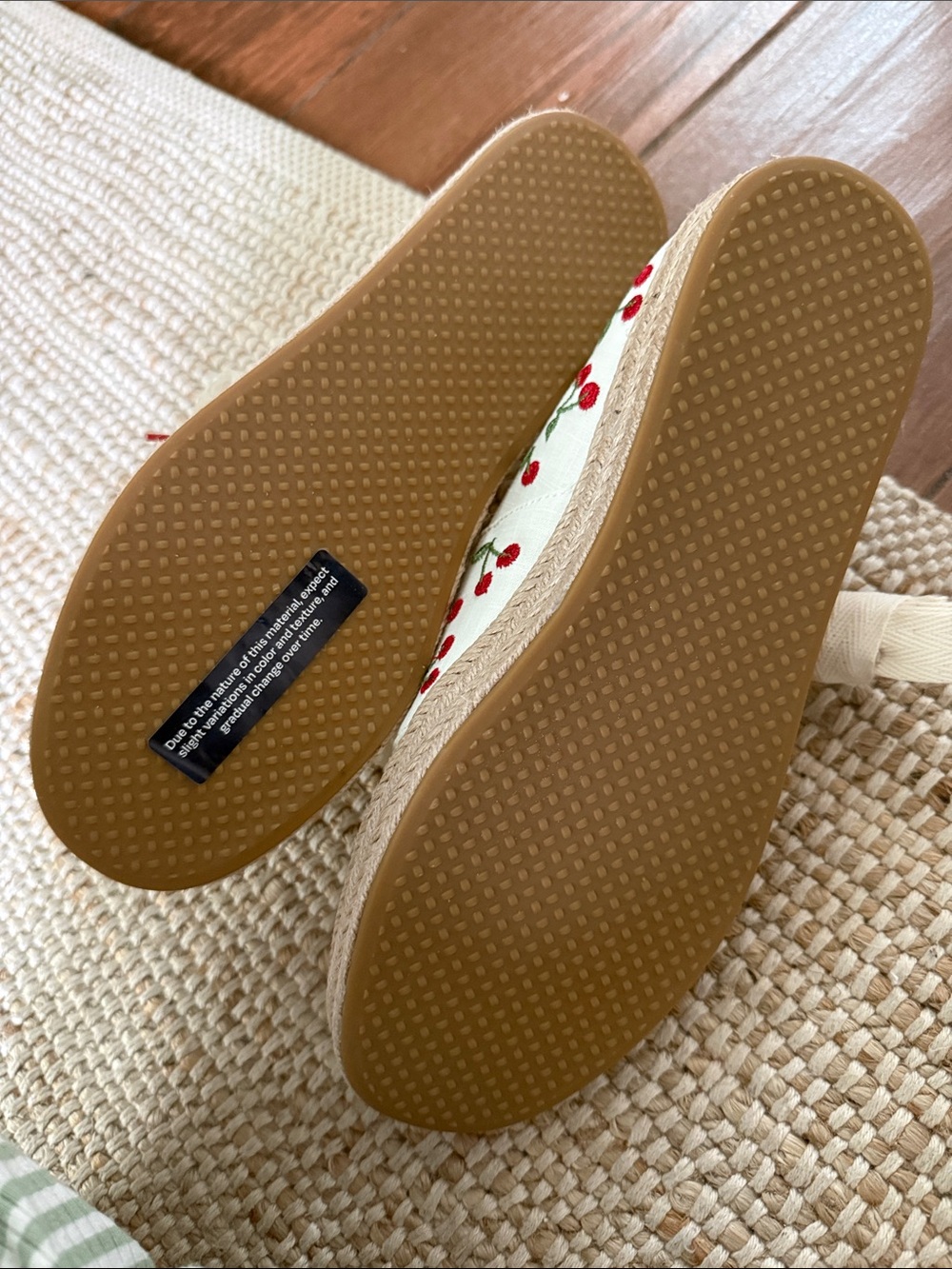 Toms Cream Canvas Cherry Embroidered Espadrille Sneakers - Picture 10 of 10